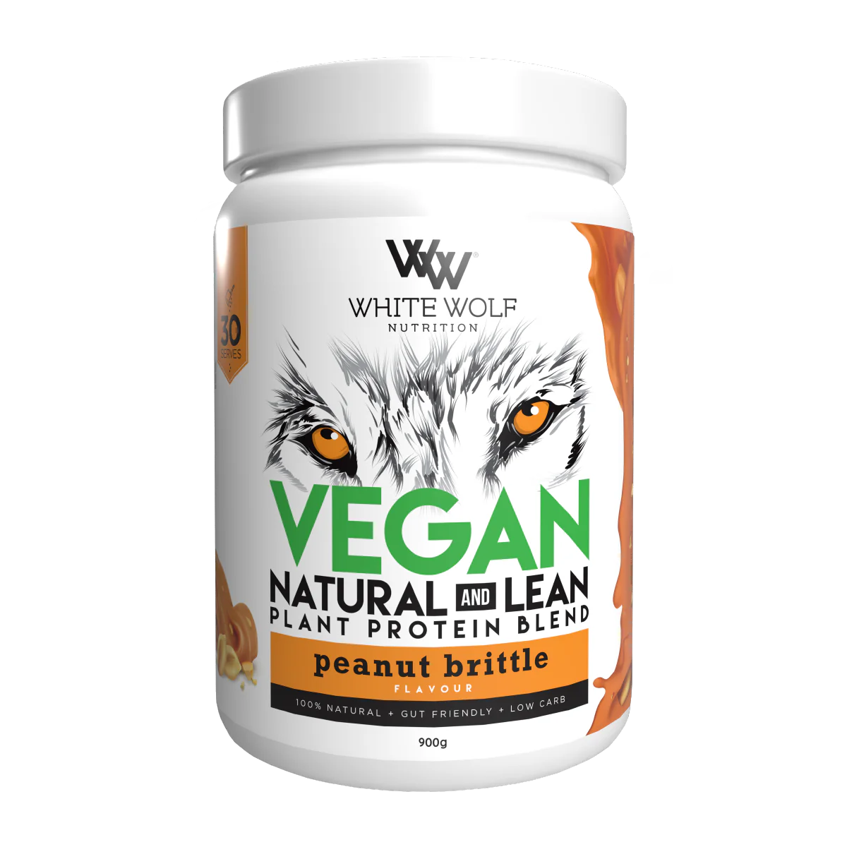 White Wolf Nutrition Vegan Natural+Lean Protein Peanut Brittle 900g