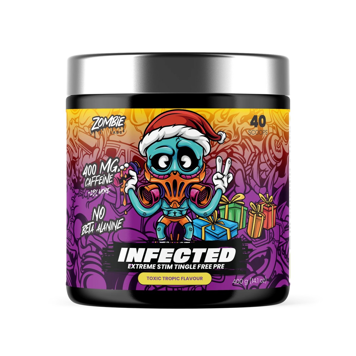 Zombie Labs Infected Pre Workout 400g Toxic Tropic Flavour 40 Scoops