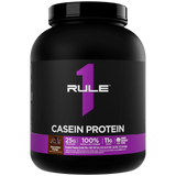 Rule 1 Casein 100% Micellar Casein Supplement 1.8 kg, Chocolate Fudge (52 Servings)