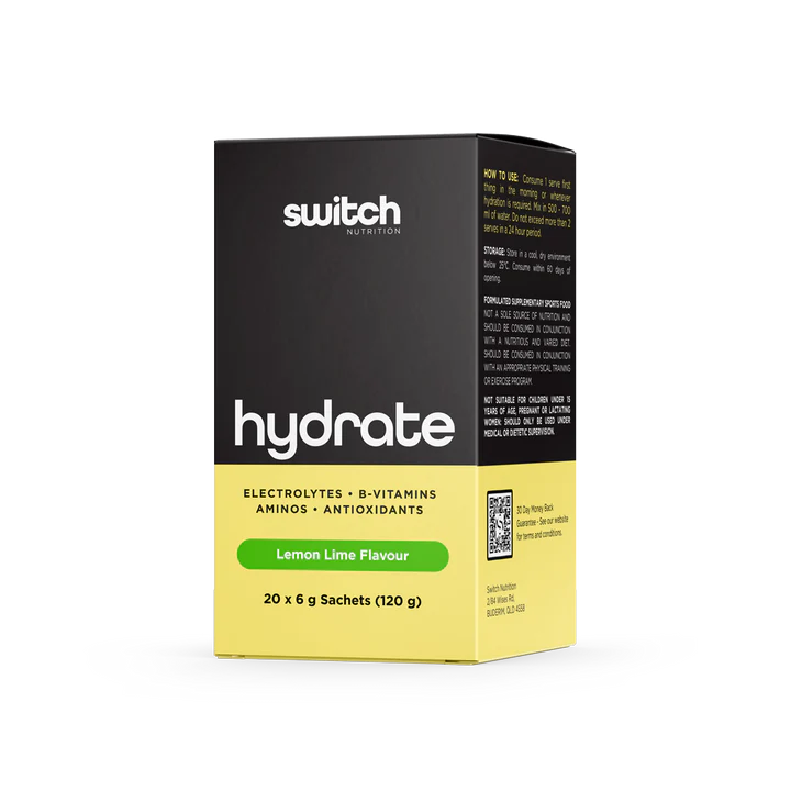 Switch Nutrition Hydrate 20 Sachets Lemon Lime