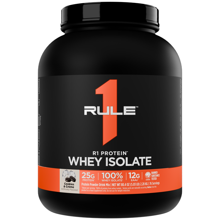 Rule 1 R1 Protein Cookies & Creme 5lb 2.28 kilograms, 76 Servings
