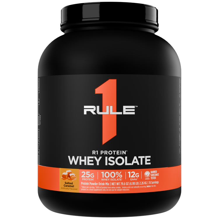 Rule 1 100% WPI and Hydrolysate Protein Powder 5lb Lightly Salted Caramel 76 Serves
