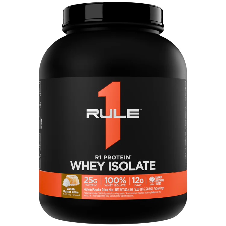 Rule 1 100% WPI and Hydrolysate Protein Powder 5lb, Vanilla Butter Cake (76 Servings)