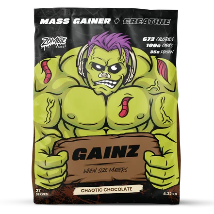 Zombie Labs Gainz Chaotic Chocolate Mass Gainer With Creatine 4.32kg