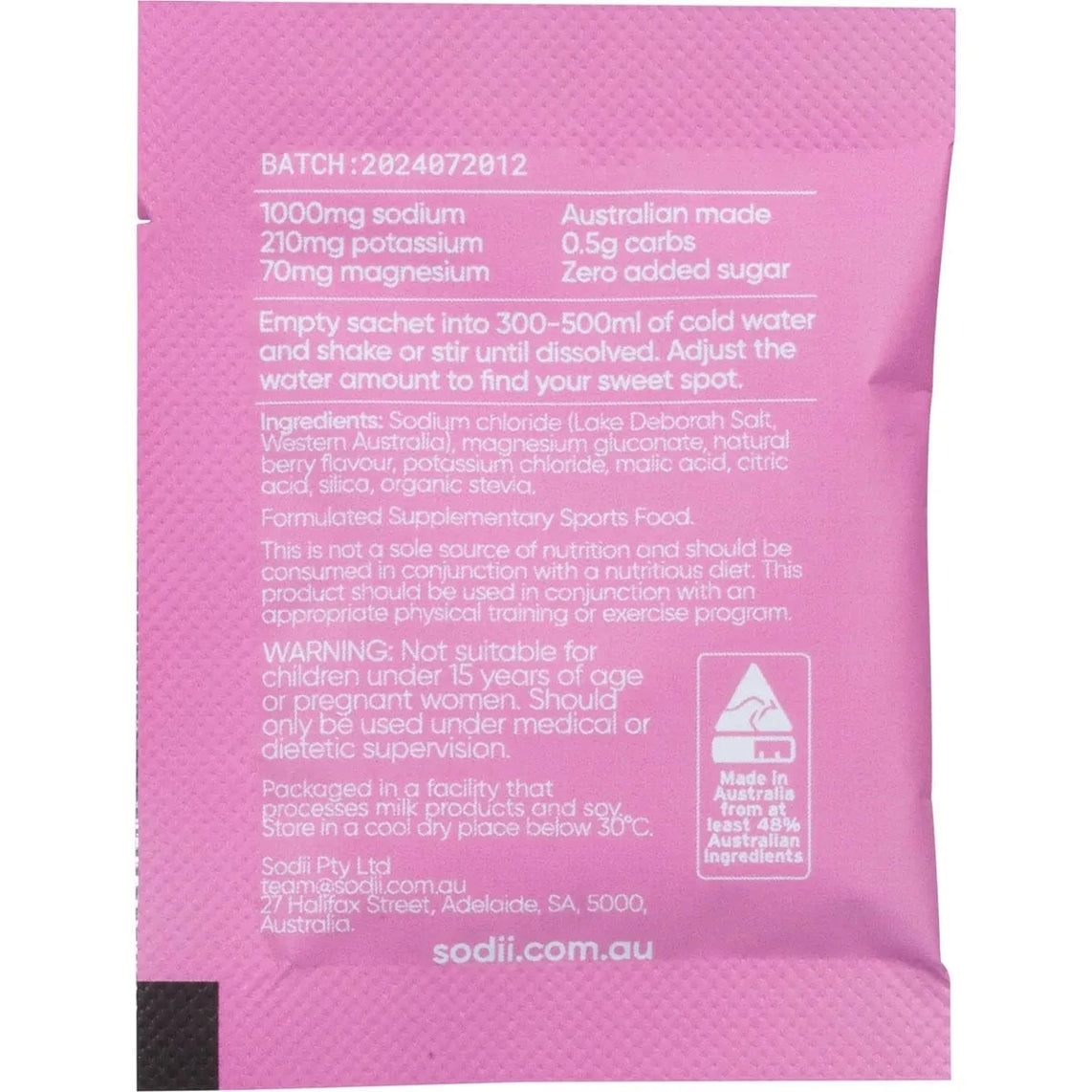 Sodii Everyday Hydration Salts, Salty Berry Flavour, Pack of 30