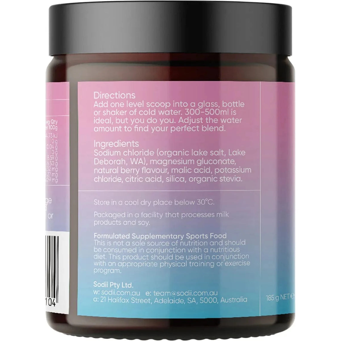 Sodii Everyday Hydration Salts, Salty Berry 185g