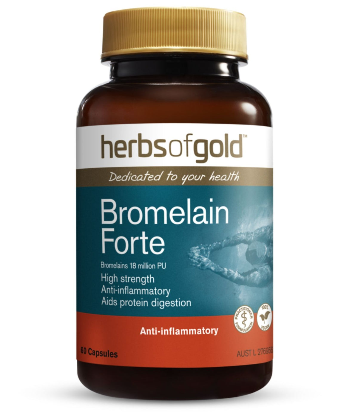 Herbs of Gold Bromelain Forte 60 Capsules