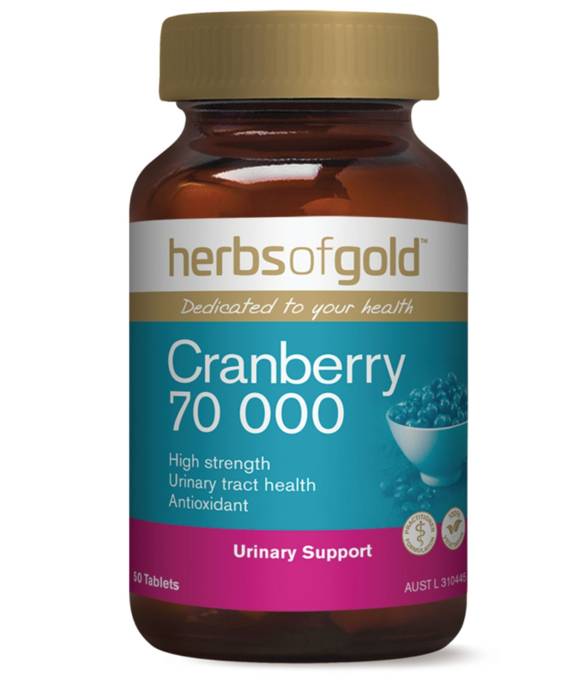 Herbs of Gold Cranberry 70000 50 Tablets