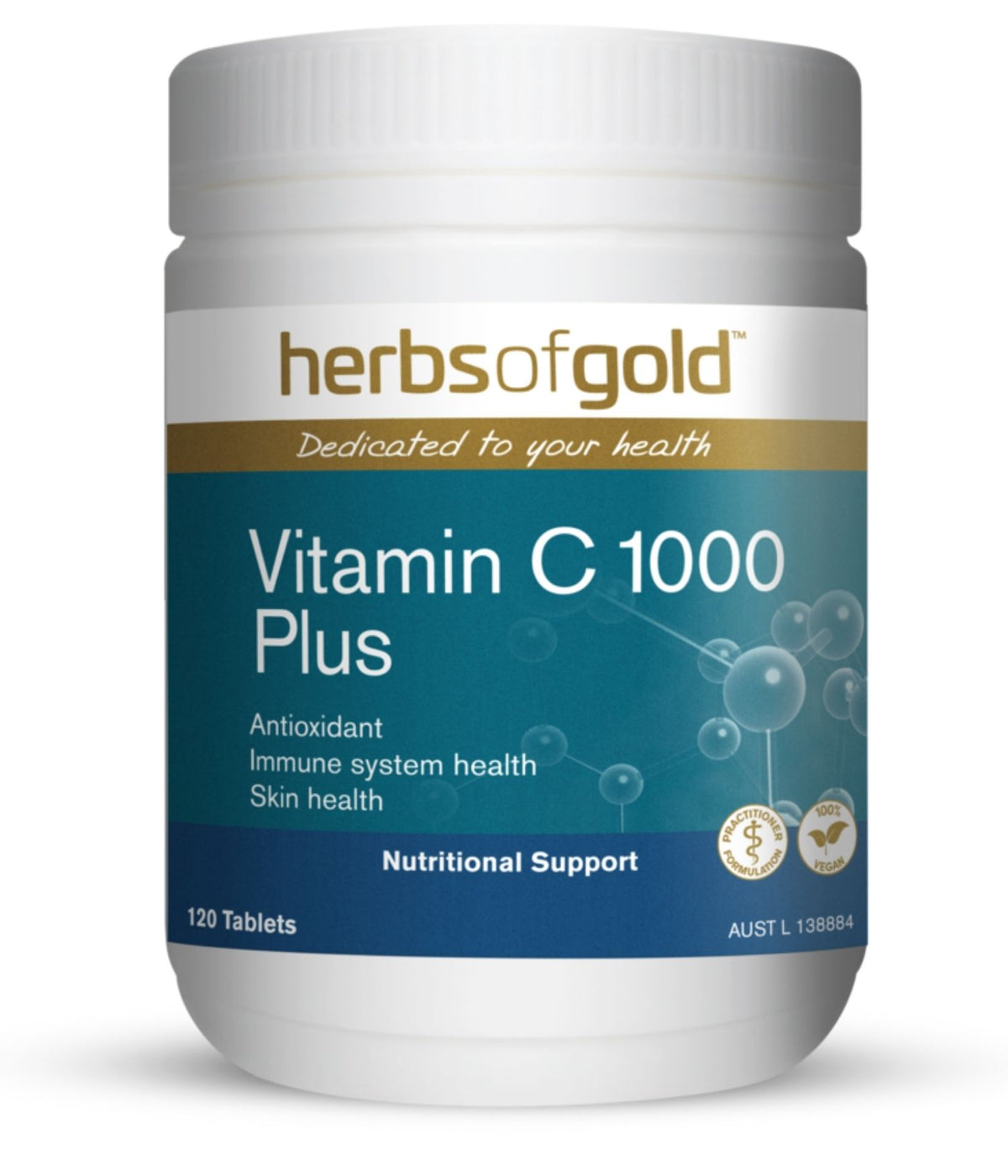 Herbs of Gold Vitamin C 1000 + Zinc & Bioflavonoids 120 Tablets