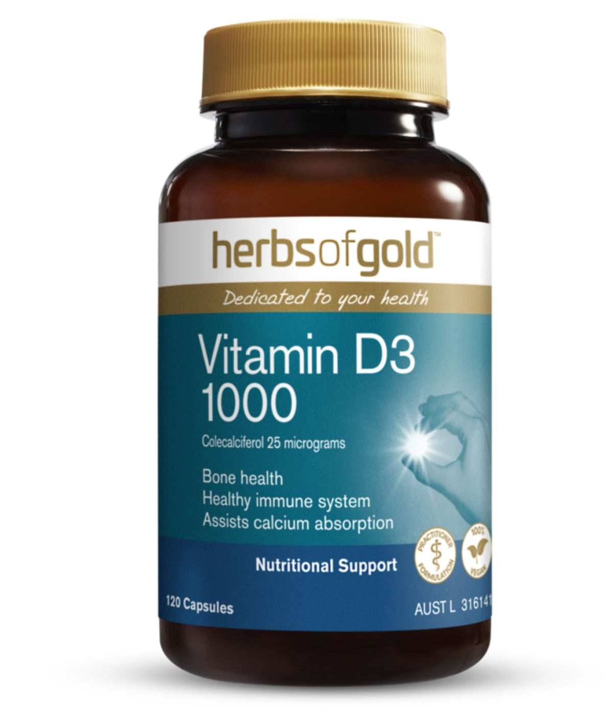 Herbs of Gold Vitamin D3 1000IU Capsules