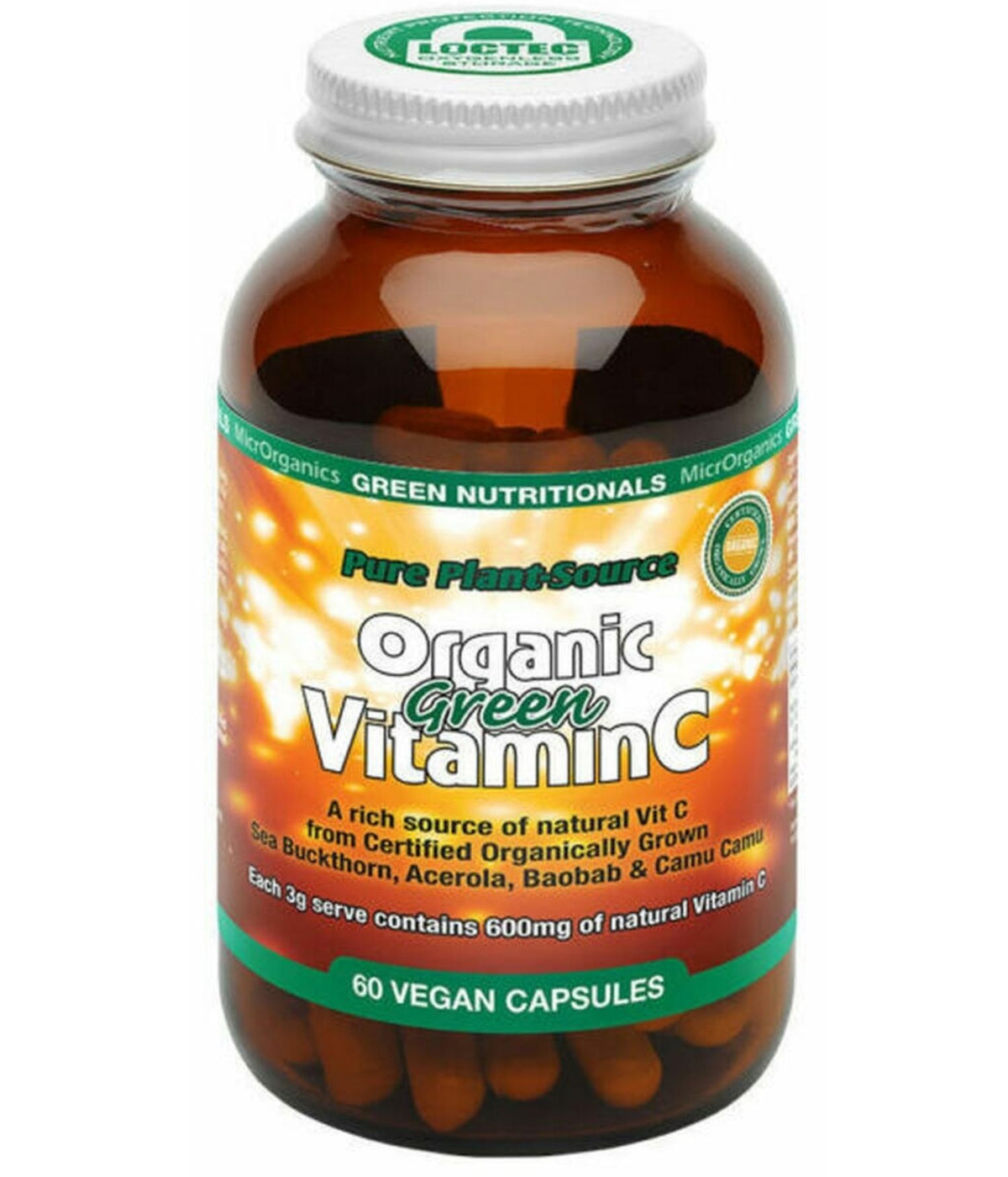 Green Nutritionals Organic Green Vitamin C Capsules