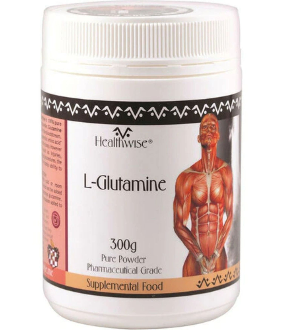 Healthwise L-glutamine 300gm Pharmaceutical Grade