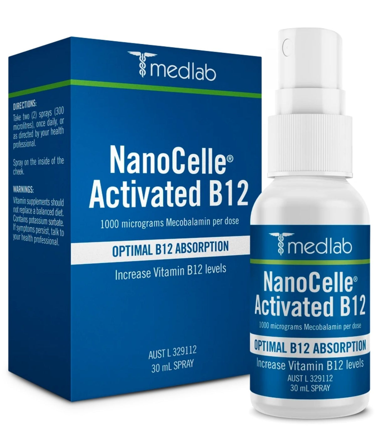 Medlab Nanocelle Activated B12 30ml Spray