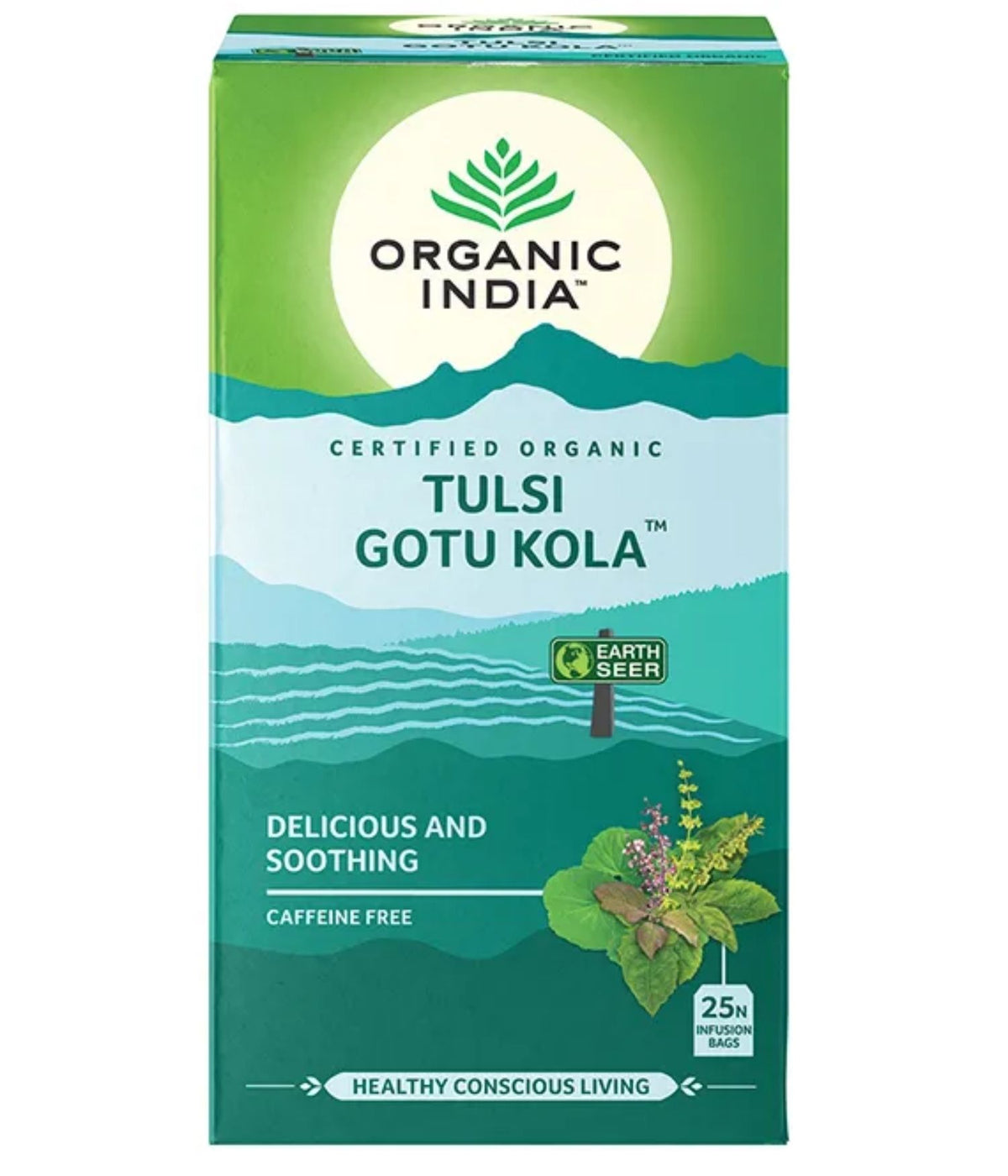 Organic India Tulsi (Holy Basil) Gotu Kola 25 Tea Bags