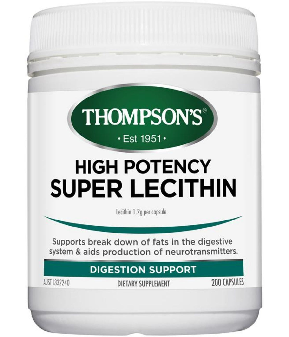 Thompson's High Potency Super Lecithin 200 Capsules