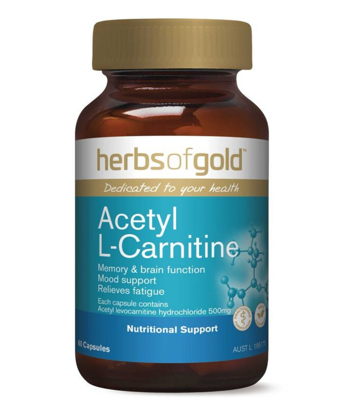 Herbs of Gold Acetyl L-Carnitine 60 Capsules